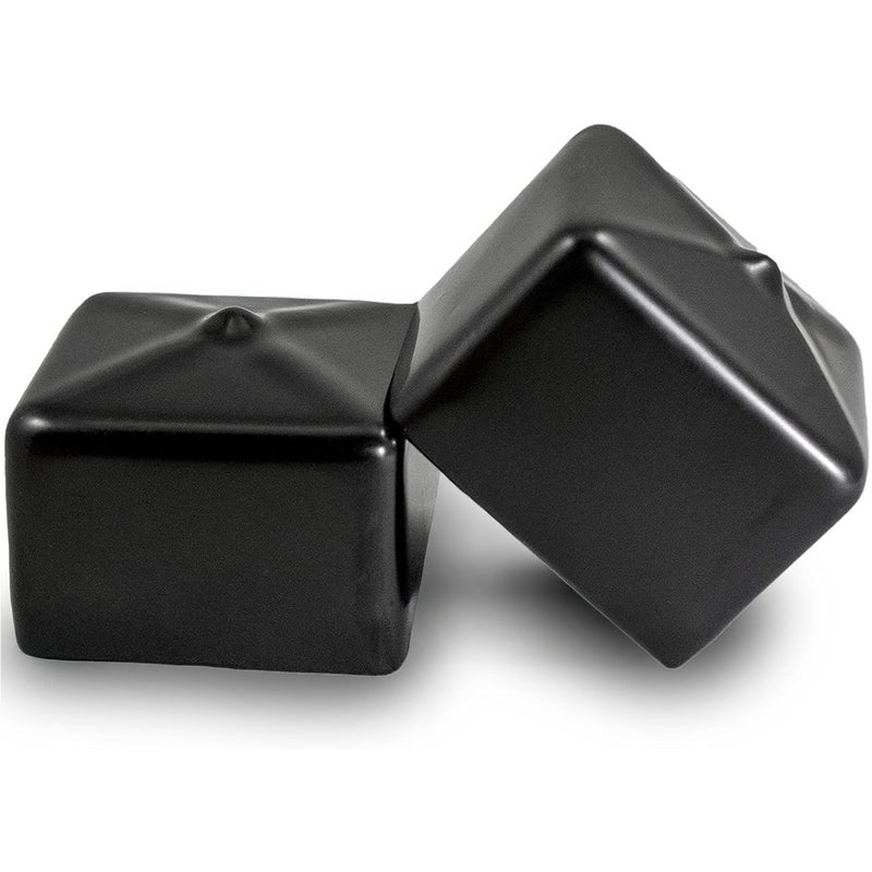 Prescott Plastics 1 1/2â€ (38.1mm) Outer Perimeter Flexible Plastic Hole Caps, Square Black Metal Tubing End Caps, Strong Furniture Leg Inserts, Impact & Weather Resistant, Made in The USA - 10 Pack - Image 1